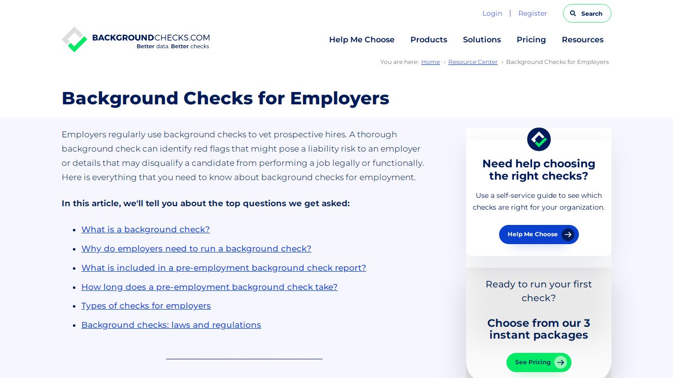 Background Checks for Employers